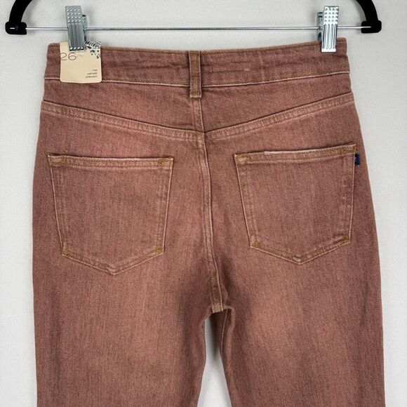 Pilcro Anthropologie Jeans Womens 26 Brown Straight Ankle‎ Ripped Denim NWT - Picture 7 of 16
